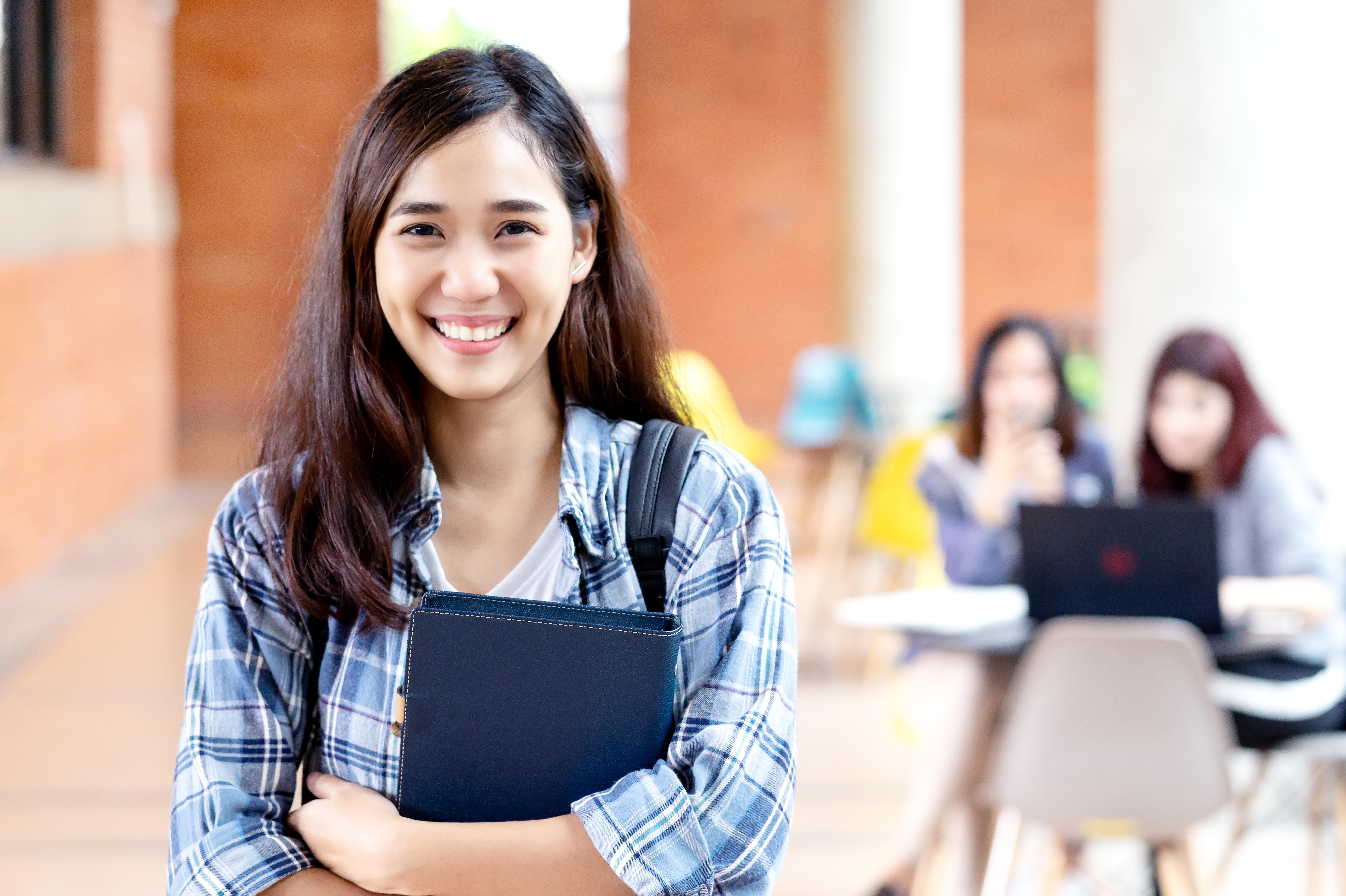 female student in common area